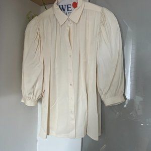 Theory Off-White Silk Button Down